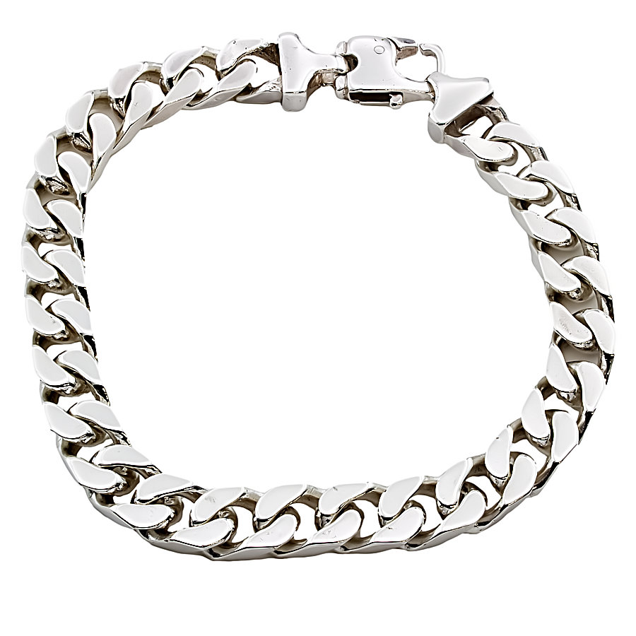 Silver 8 inch Curb Bracelet